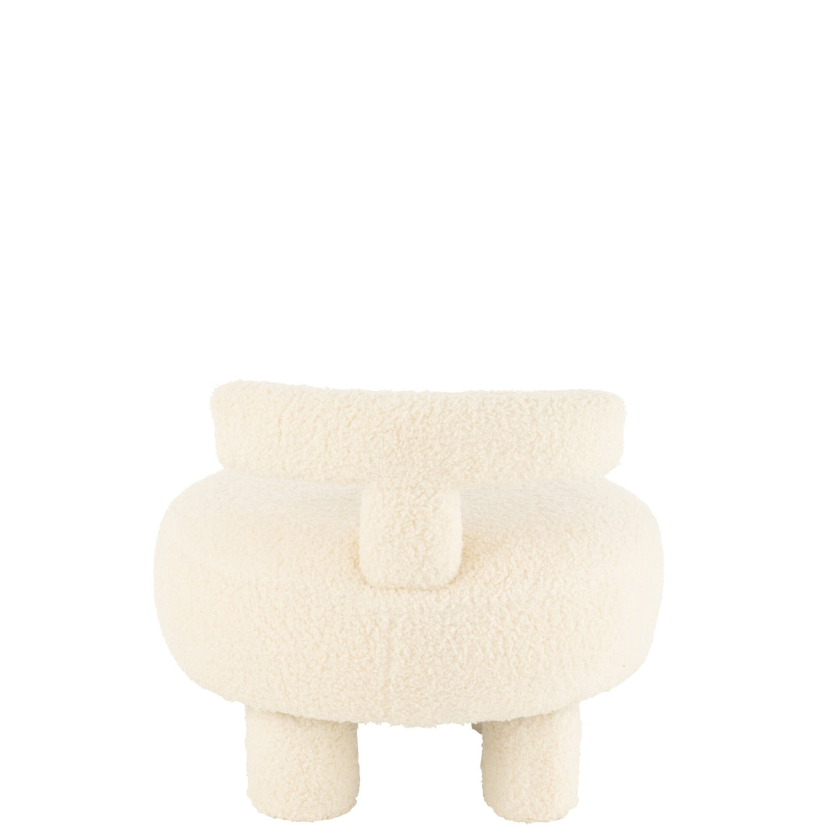 Tabouret Rond Avec Dossier Bouclé Blanc J-Line
