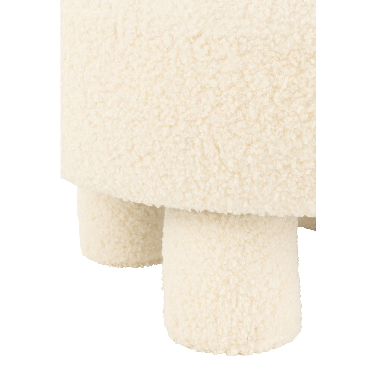 Tabouret Rond Avec Dossier Bouclé Blanc J-Line