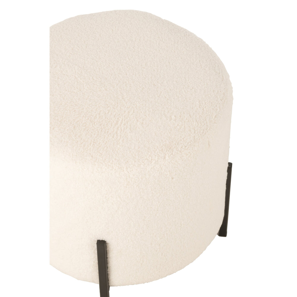 Tabouret Mouton Tissu/Mousse Blanc J-Line