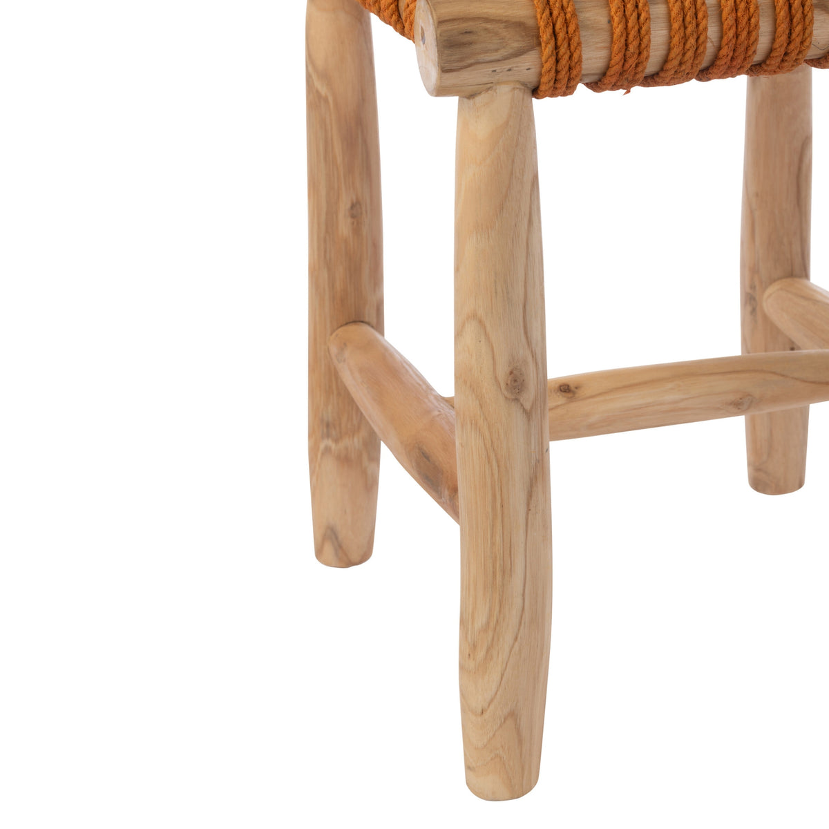 Tabouret en bois de teck orange J-Line
