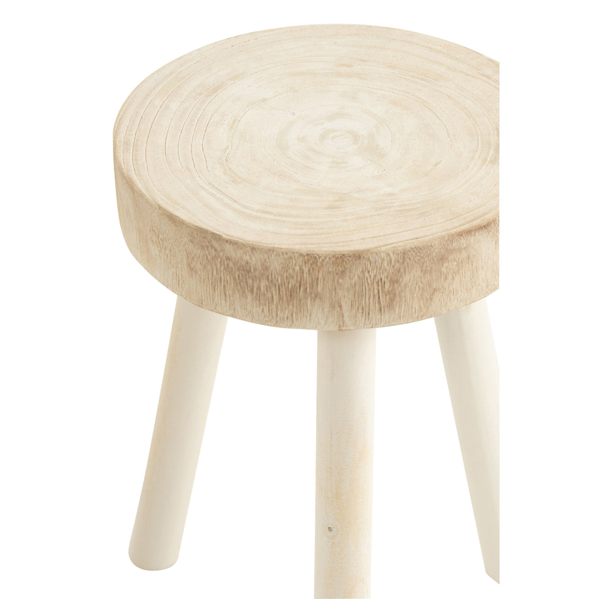 Tabourets en bois de paulownia blanc, lot de 2 J-Line