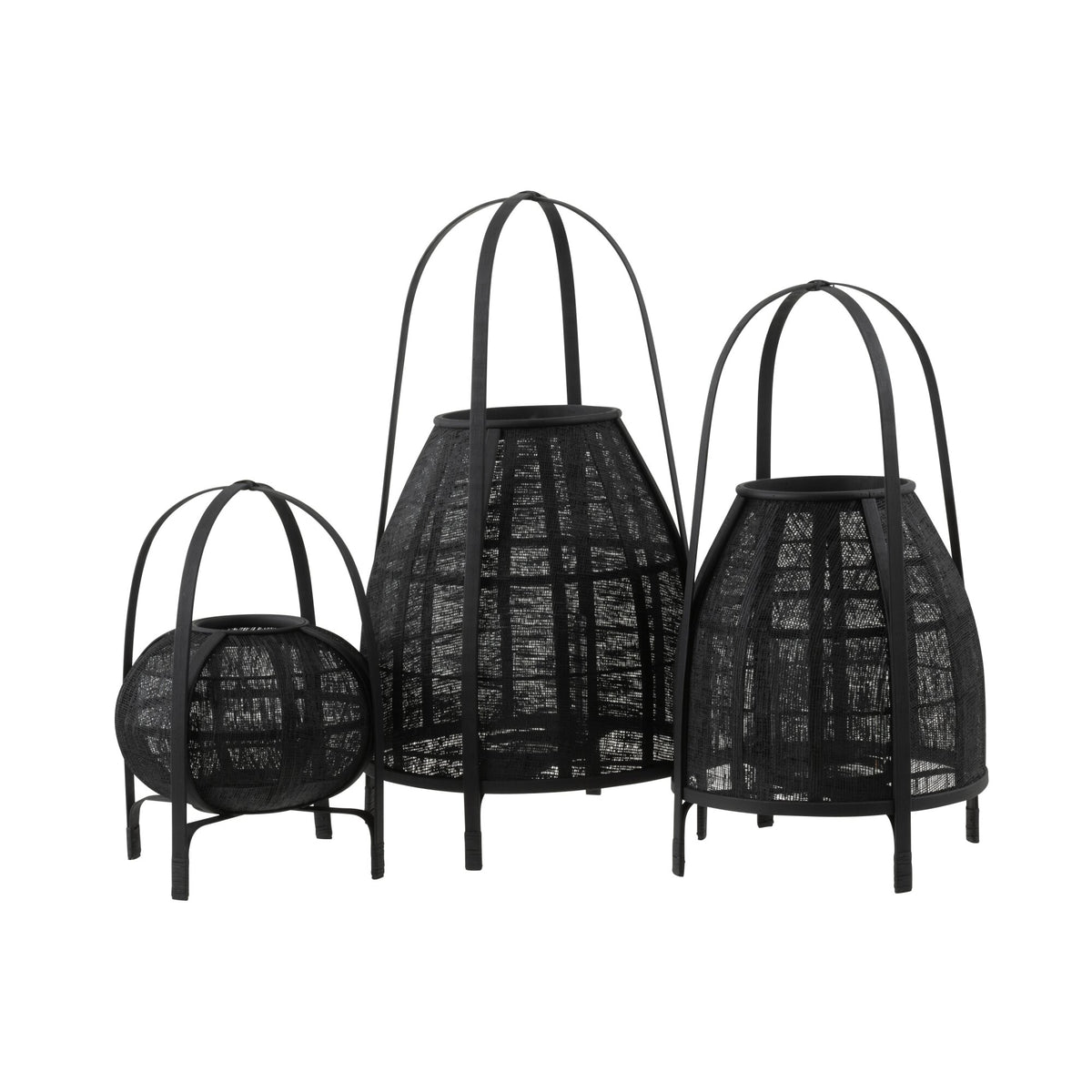 Abat-jour en bambou noir large J-Line