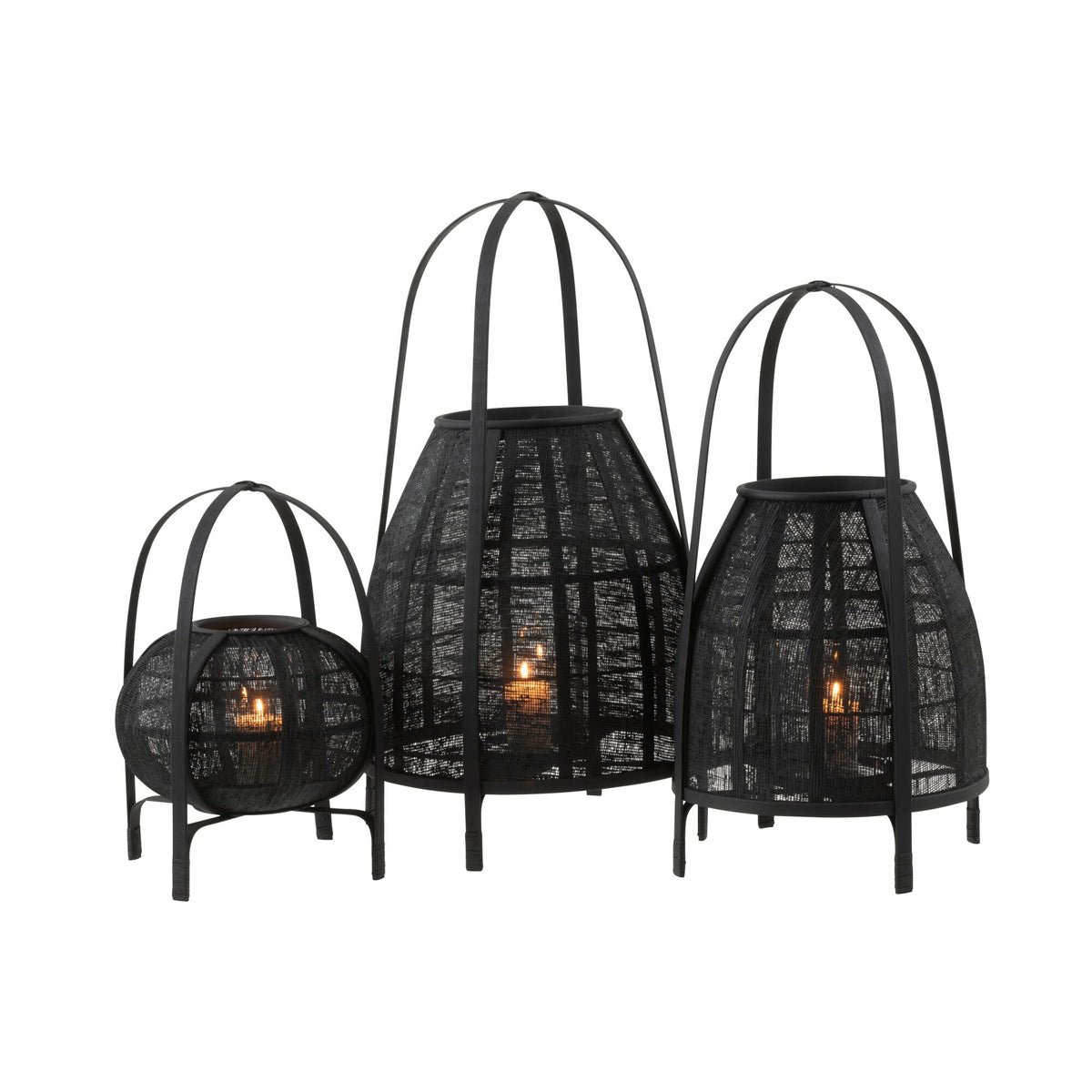 Abat-jour en bambou noir large J-Line