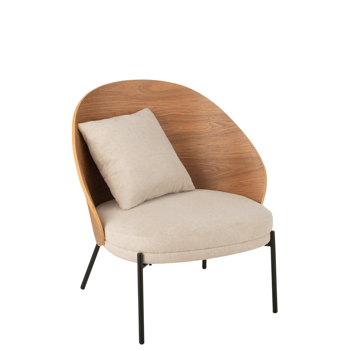 Fauteuil lounge Lone Multiplex/Métal Naturel/Beige J-Line