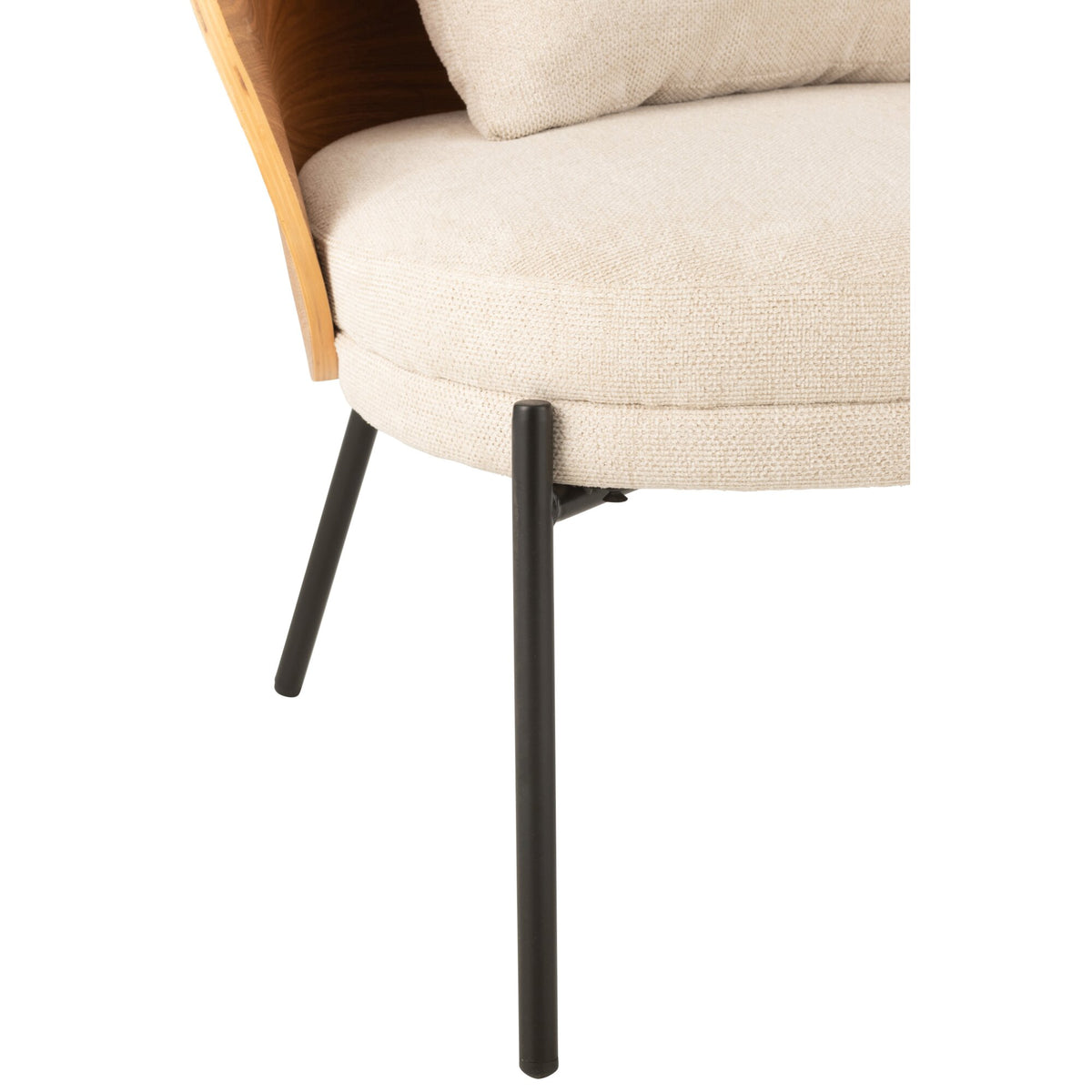 Fauteuil lounge Lone Multiplex/Métal Naturel/Beige J-Line
