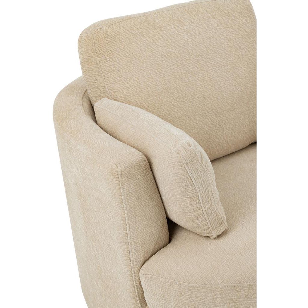 Loungestoel Swivel Populierenhout / Schuim Beige - J-Line