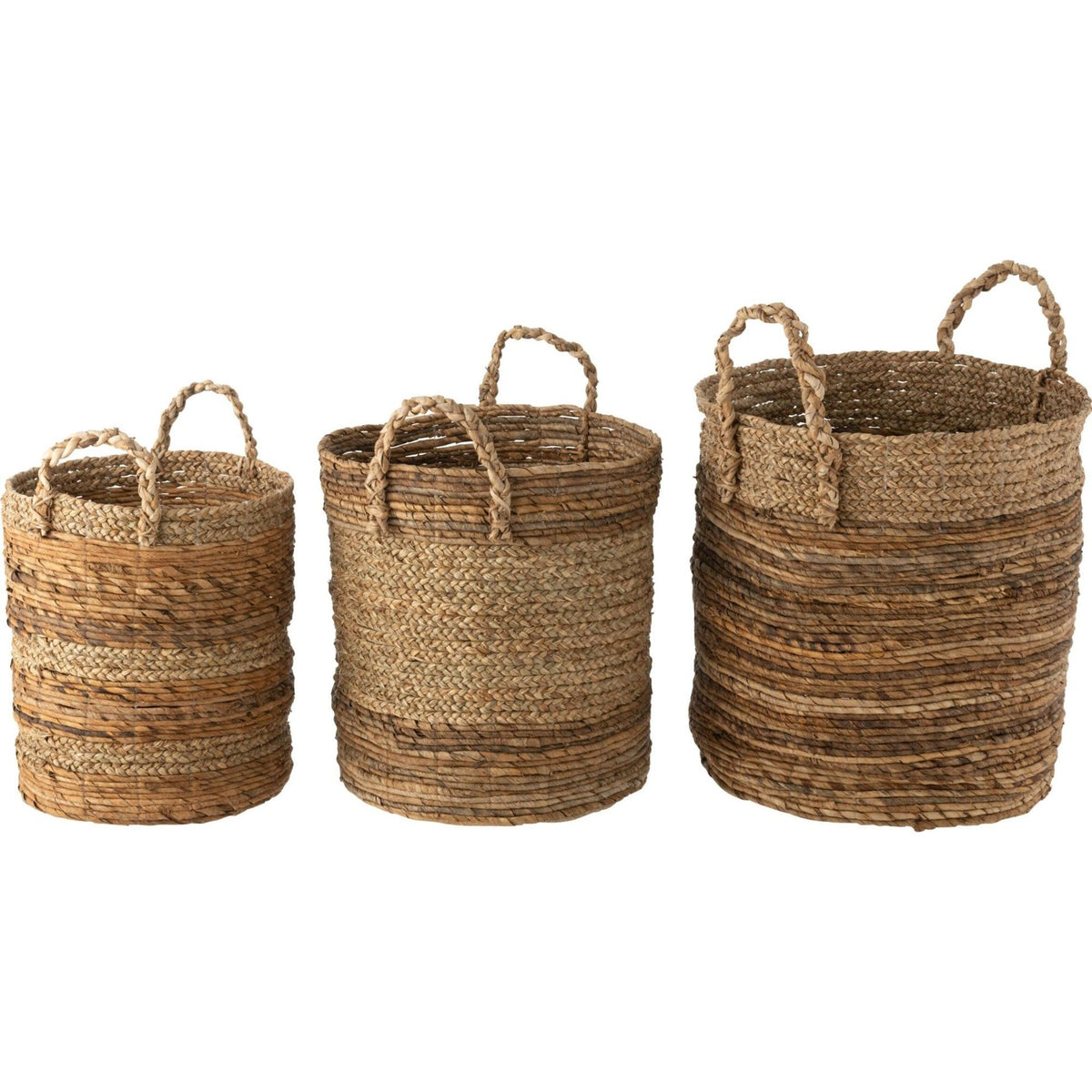Lot de 3 paniers Lucie en raphia naturel J-Line