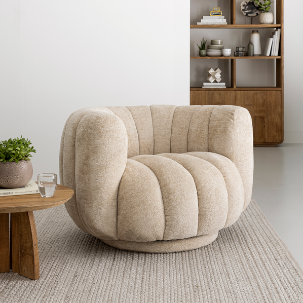 Fauteuil Mello Fauteuil pivotant Tissu Crème MUST Living