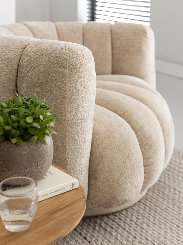 Fauteuil Mello Fauteuil pivotant Tissu Crème MUST Living