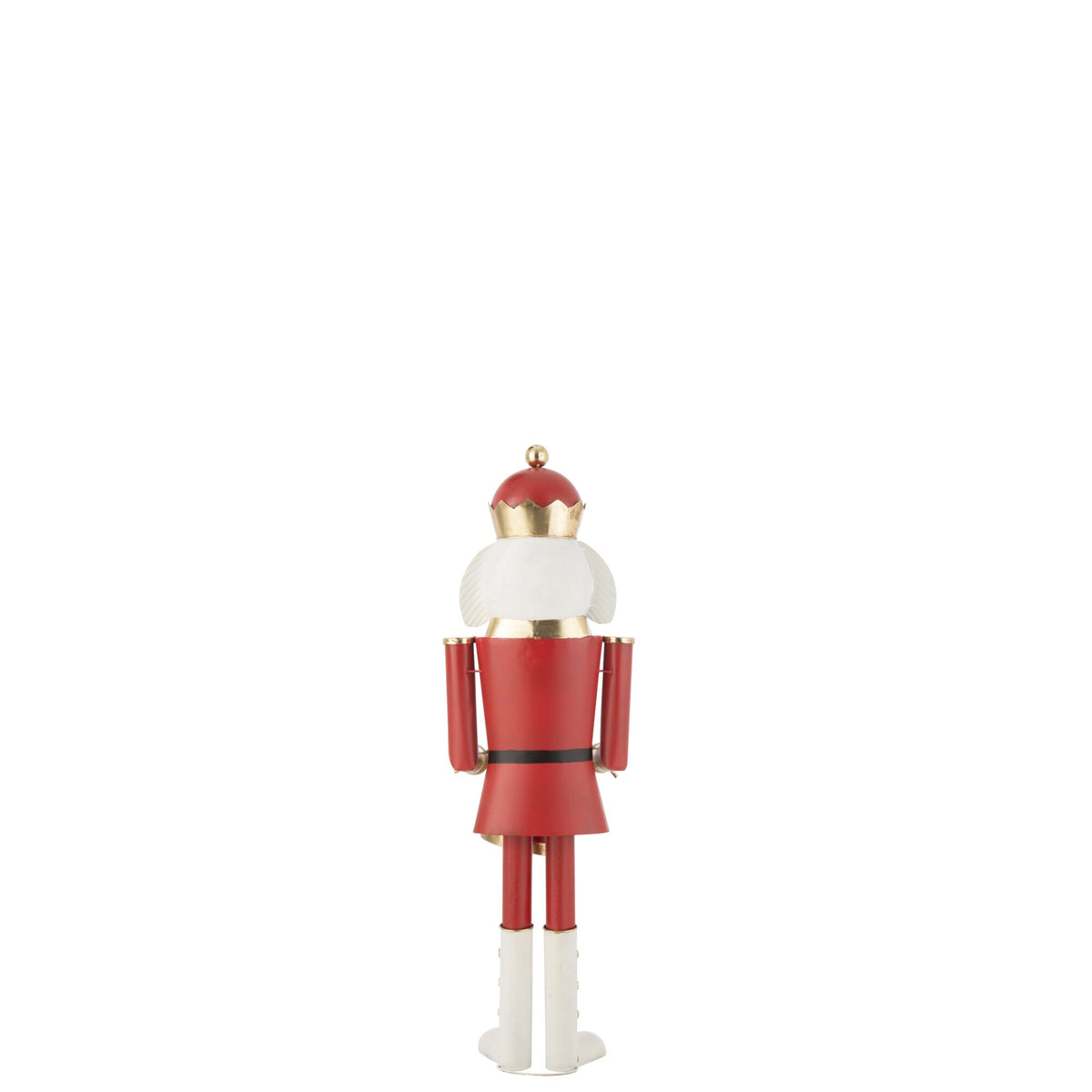 Casse-noix tambour en fer rouge/doré, moyen, H 106,5 cm, J-Line
