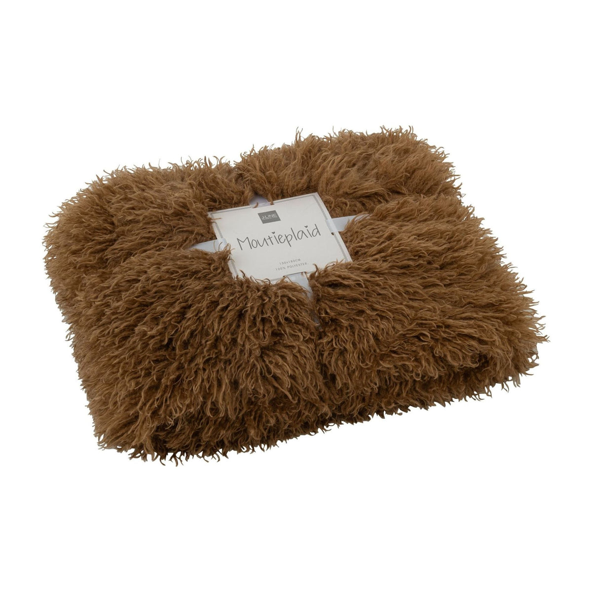 Plaid Moutie Polyester Marron 130x180cm J-Line