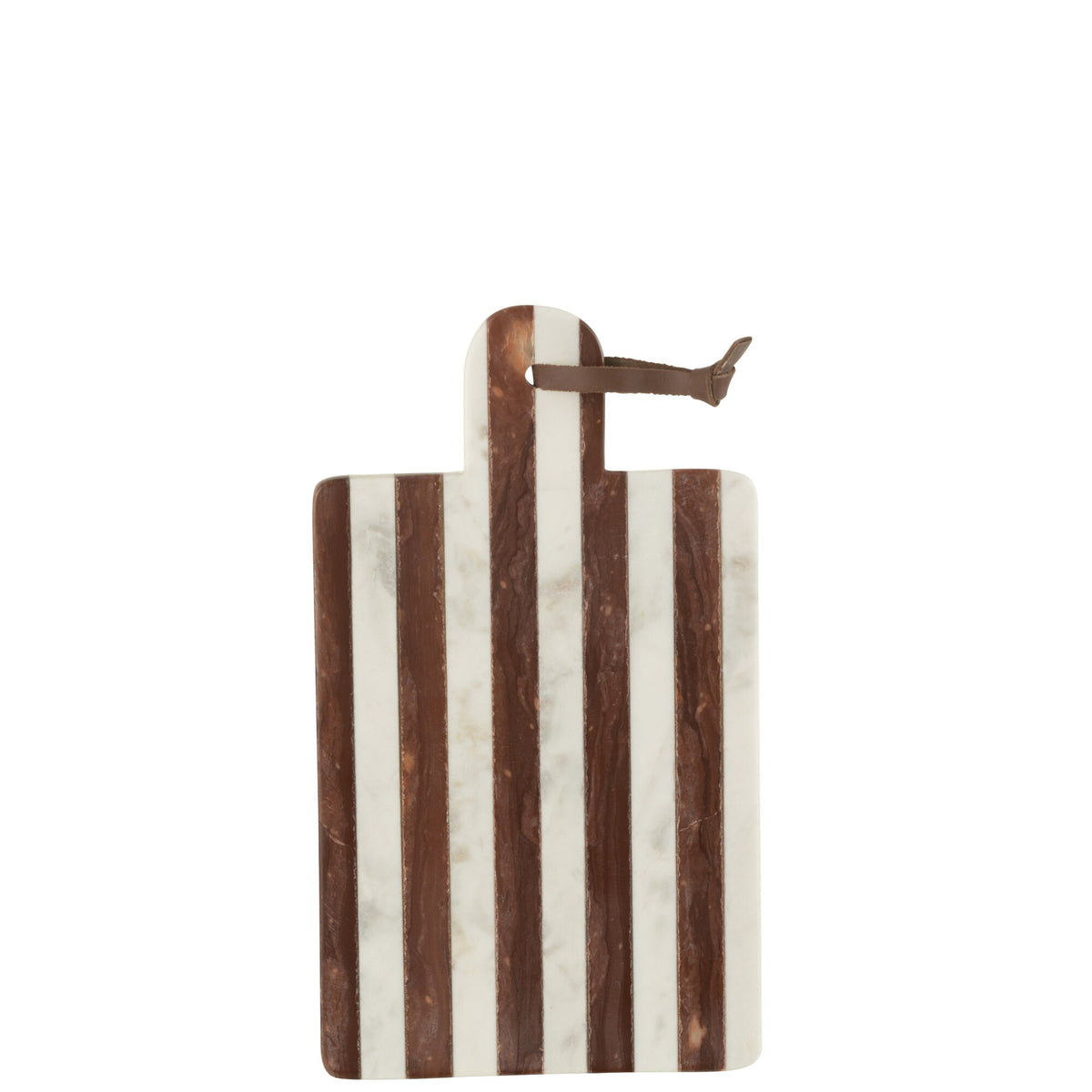Planche Rectangulaire Rayée Marbre Blanc/Brun Petit