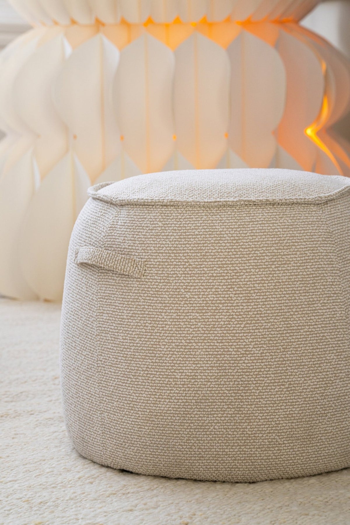 Pouf Alex Contreplaqué/Tissu Écru J-Line