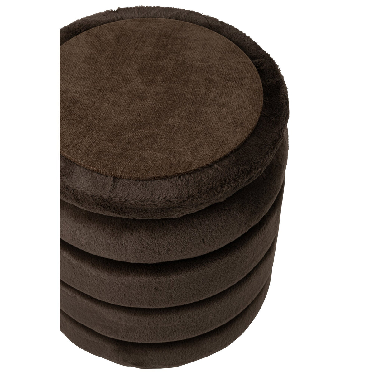 Pouf + couvercle en MDF brun foncé J-Line