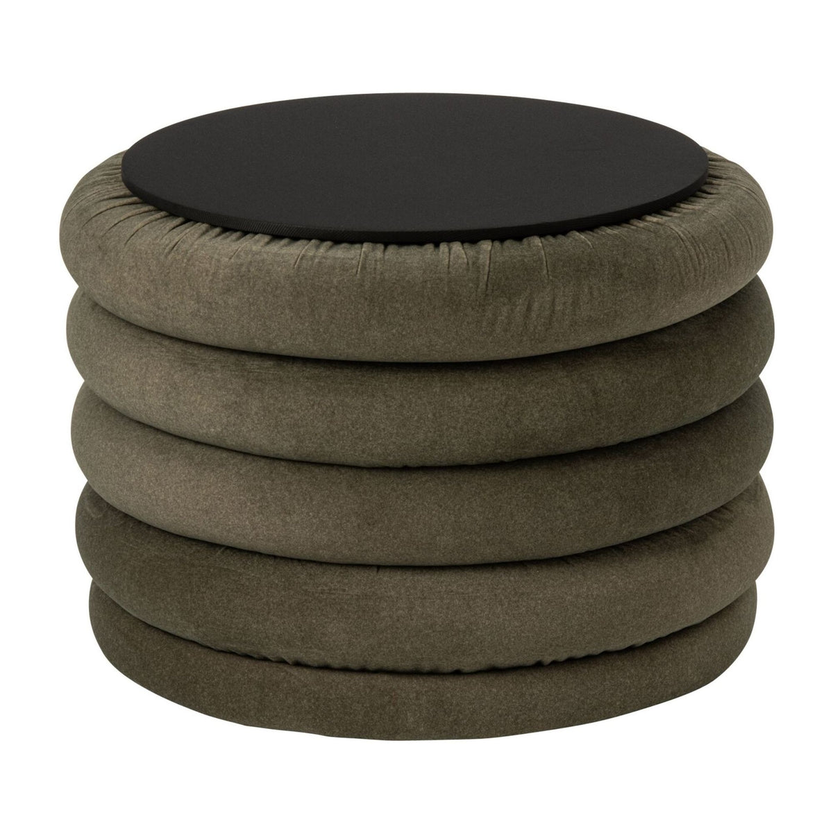 Pouf Mich Contreplaqué/Tissu Vert foncé J-Line