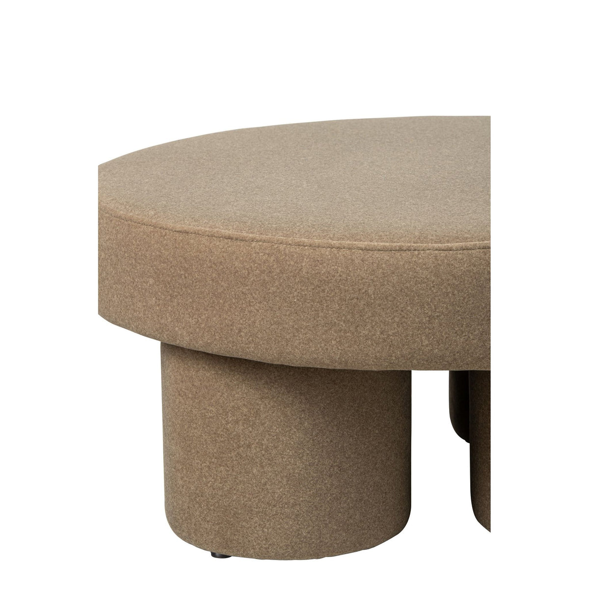Pouf sur pieds Multiplex/Tissu Beige Large J-Line