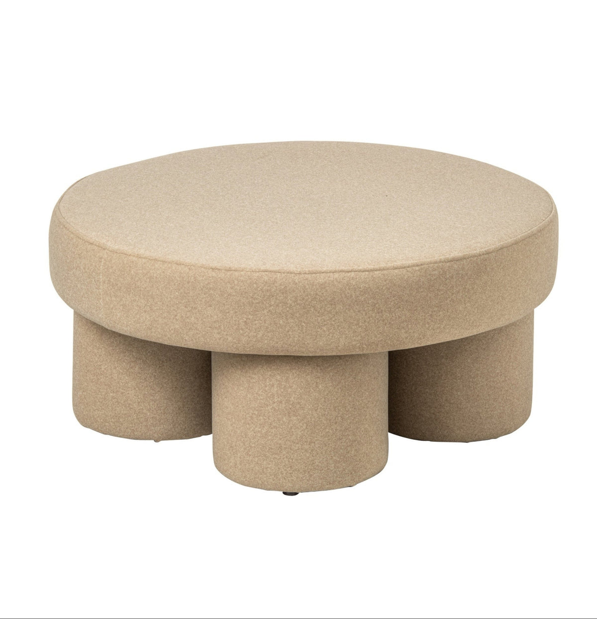 Pouf sur pieds Multiplex/Tissu Beige clair Large J-Line