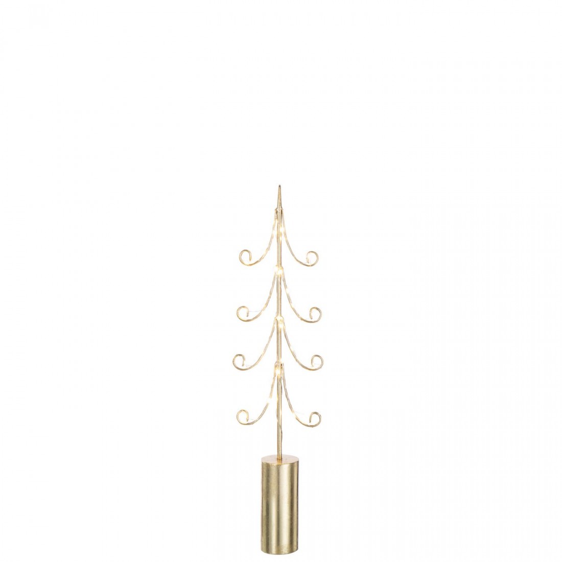 Lampadaire LED à pied cylindrique en fer couleur or, lot de 3 J-Line