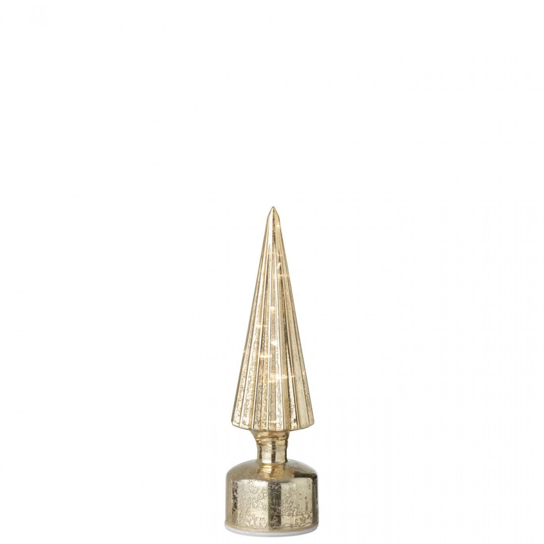 Sapin de Noël en verre rotatif à LED couleur or, lot de 2 J-Line