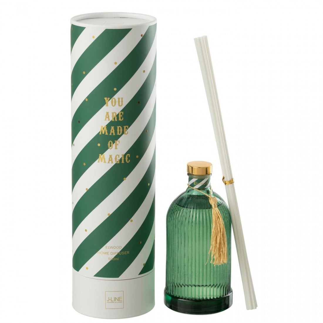 Diffuseur de parfum Magic Huile parfumée Blanc/Vert foncé Large 500ml J-Line