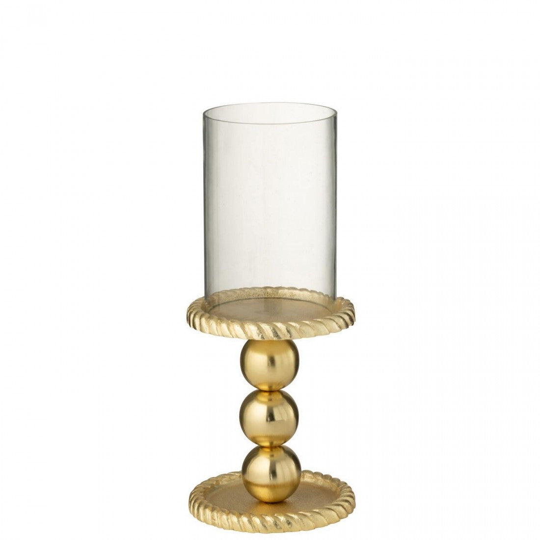 Bougeoir en aluminium couleur or, petit, J-Line