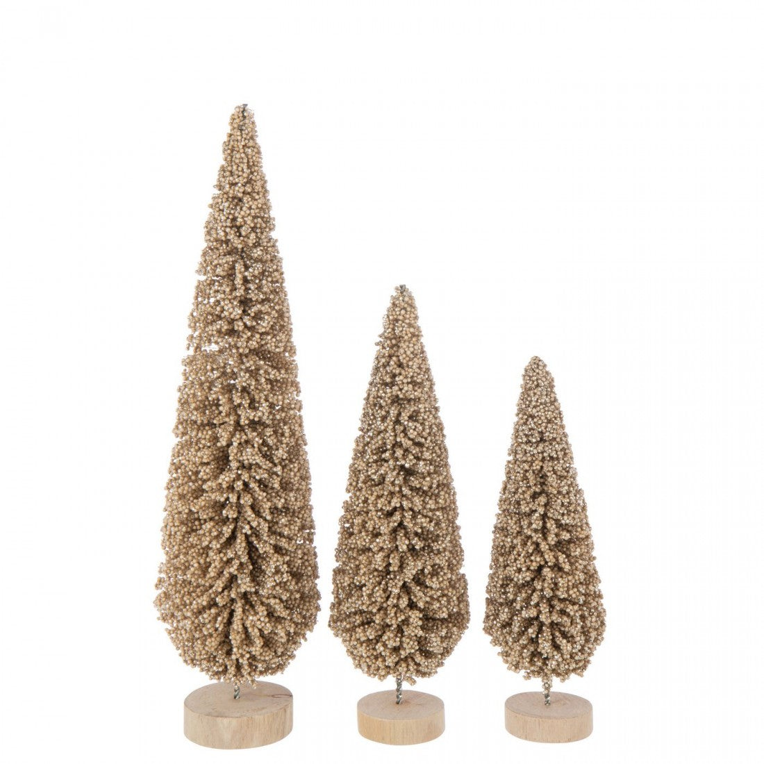 Sapin de Noël Bonnet couleur champagne Lot de 3 J-Line