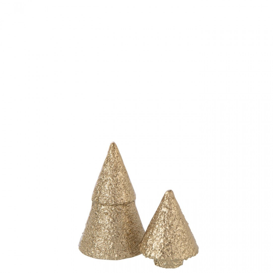 Sapin de Noël en aluminium couleur or, lot de 2 J-Line