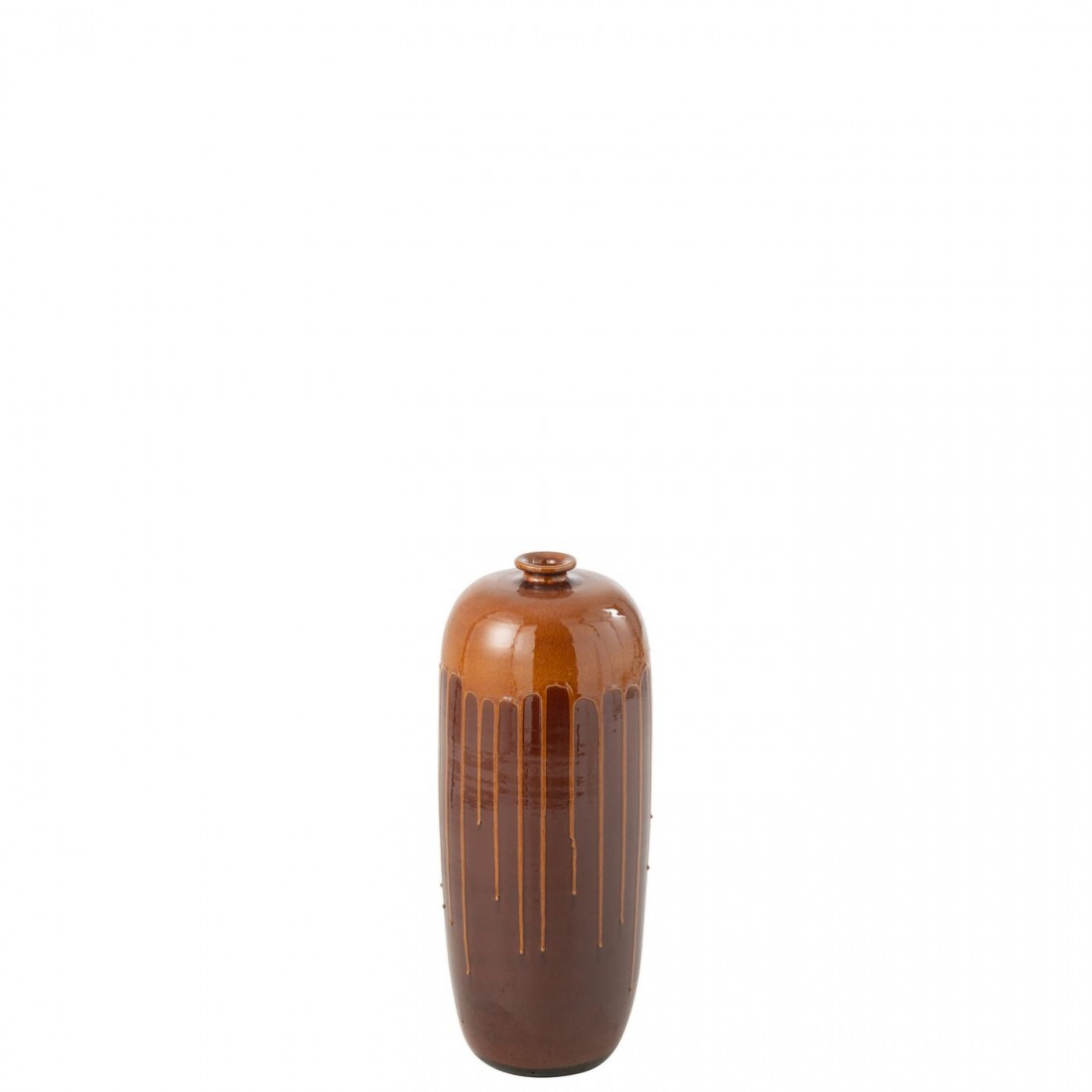 Vase Lee Terra Marron/Orange brillant Petit Ø19xH55cm J-Line