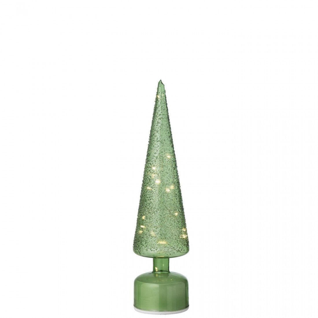 Sapin de Noël LED Tournant en Verre Vert Lot de 2 J-Line