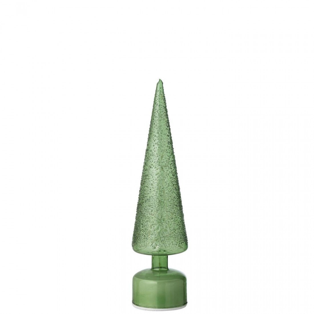 Sapin de Noël LED Tournant en Verre Vert Lot de 2 J-Line
