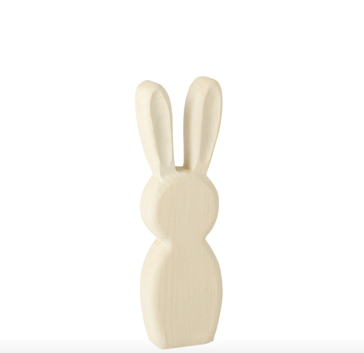 Lapin debout en bois d’acajou blanc, lot de 2 – J-Line