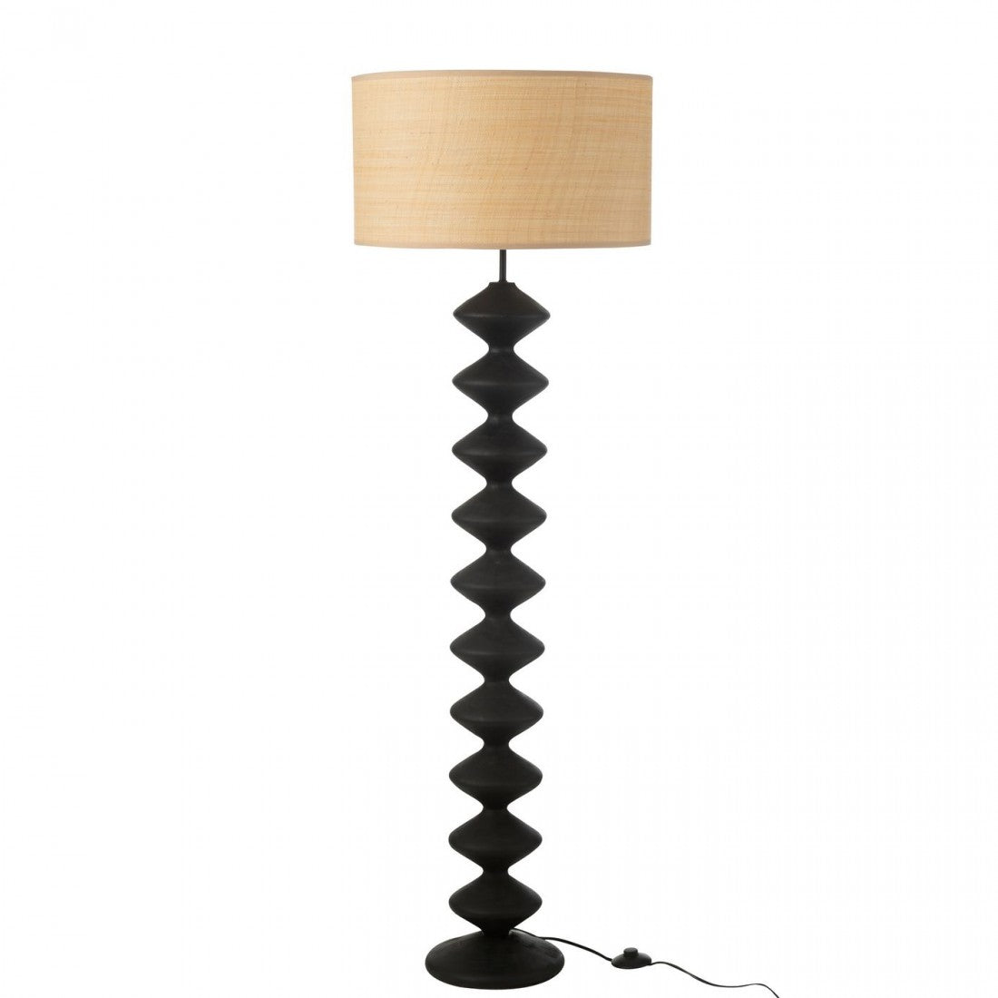 Lampadaire Rups Bois de peuplier Noir/Naturel H156cm J-Line