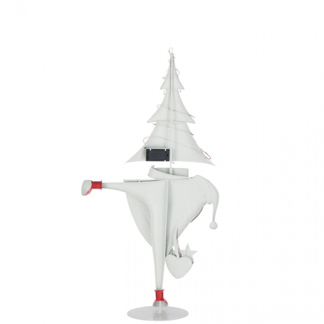 Sapin de Noël lumineux Père Noël en fer rouge de Noël/blanc, grand modèle H 77,5 cm, J-Line