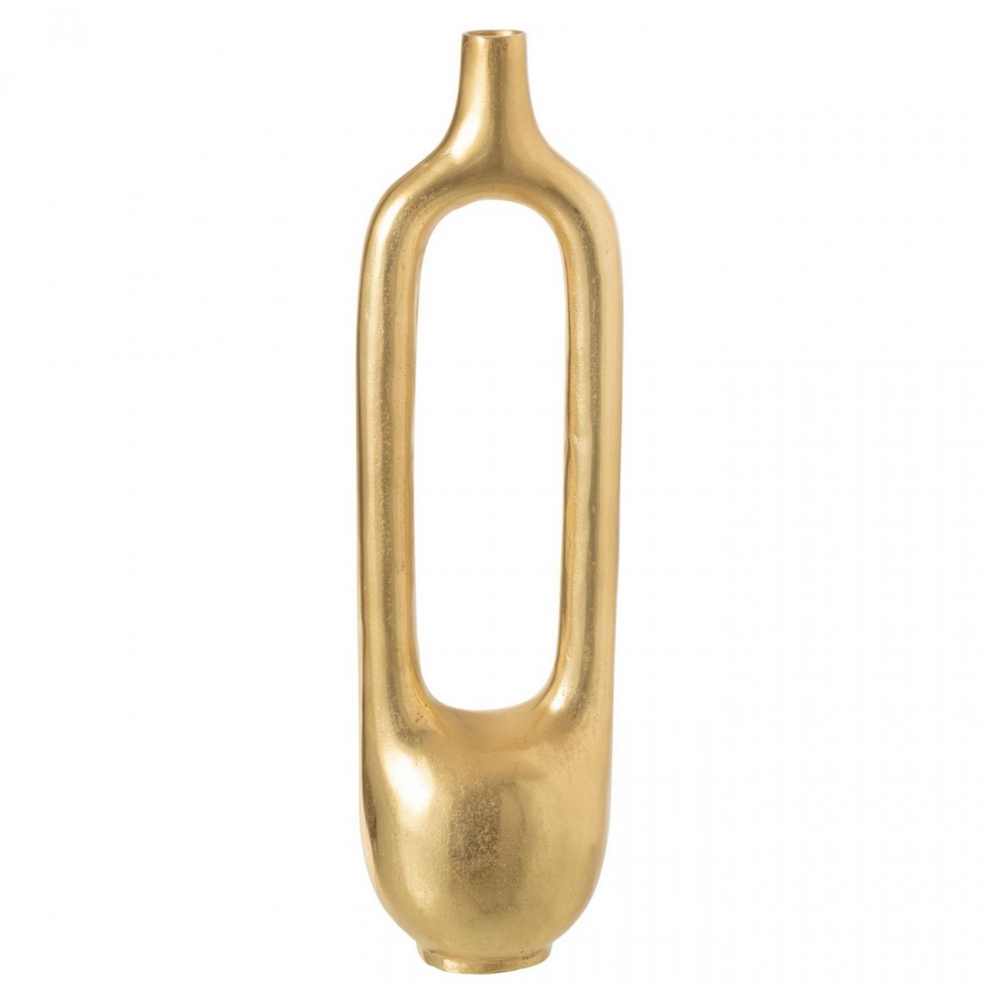 Vase intérieur creux en aluminium doré, grand modèle, J-Line