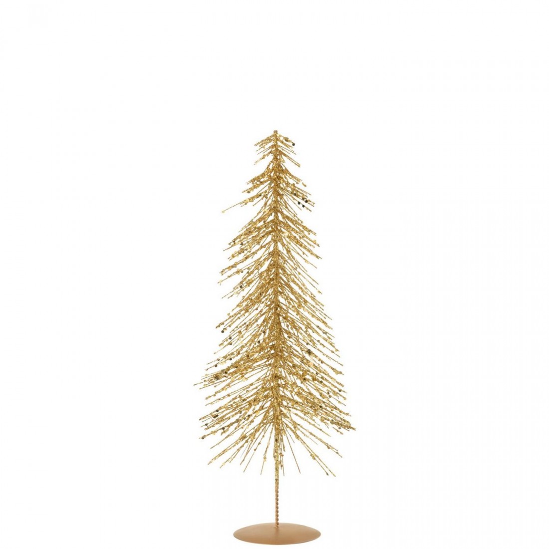Sapin de Noël à paillettes en plastique couleur or, lot de 3 j-Line