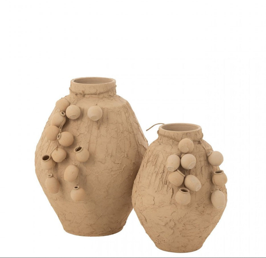 Pot + Pots suspendus Argile Naturel Large J-Line
