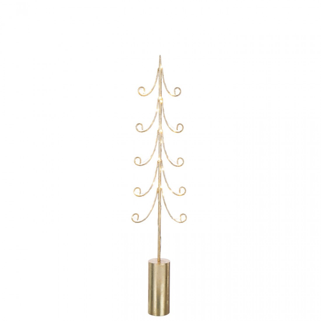Lampadaire LED à pied cylindrique en fer couleur or, lot de 3 J-Line
