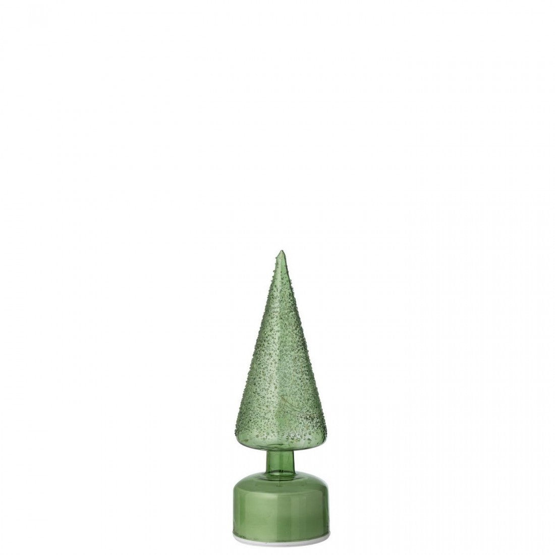 Sapin de Noël LED Tournant en Verre Vert Lot de 2 J-Line
