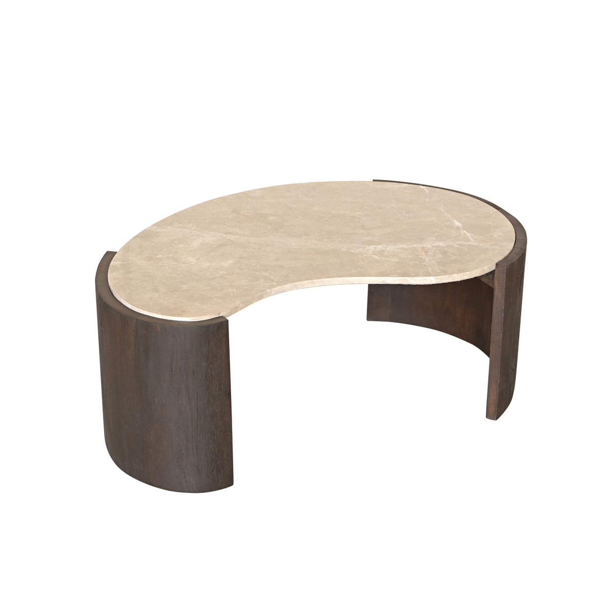 Salontafel Lume Marmer 94cm van Starfurn van de zijkant gefotografeerd