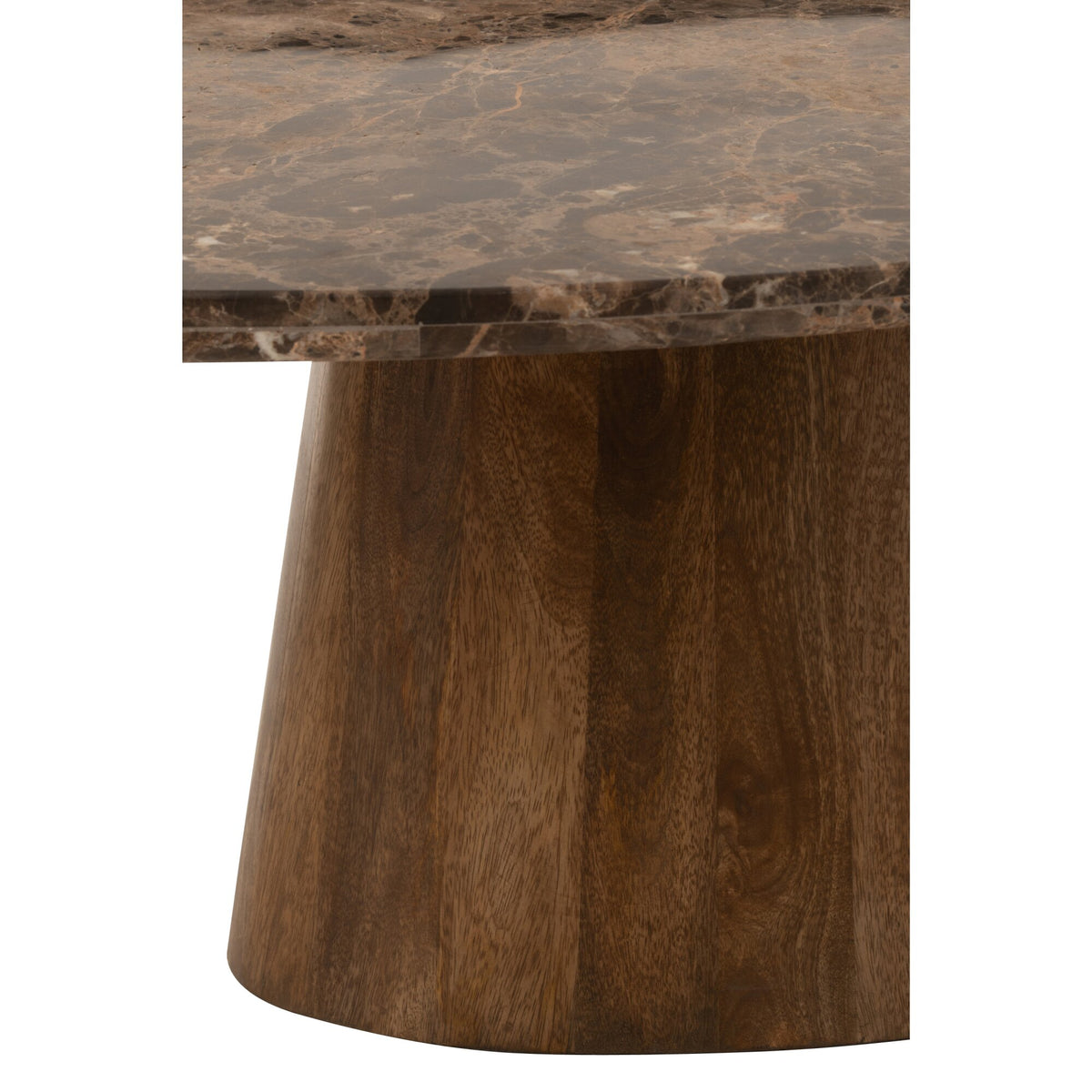 Table basse ovale Marbre/Bois de manguier Marron J-Line