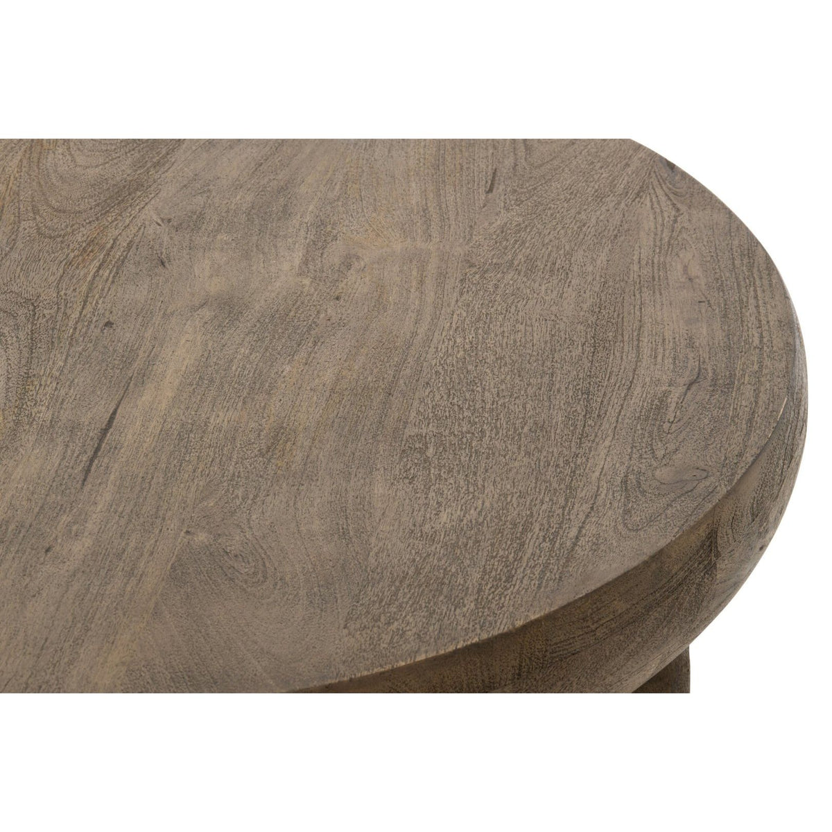 Table basse ronde en bois de manguier brun foncé Ø90 cm J-Line