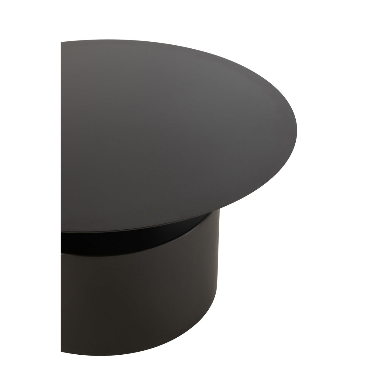 Table basse ronde en métal noir J-Line