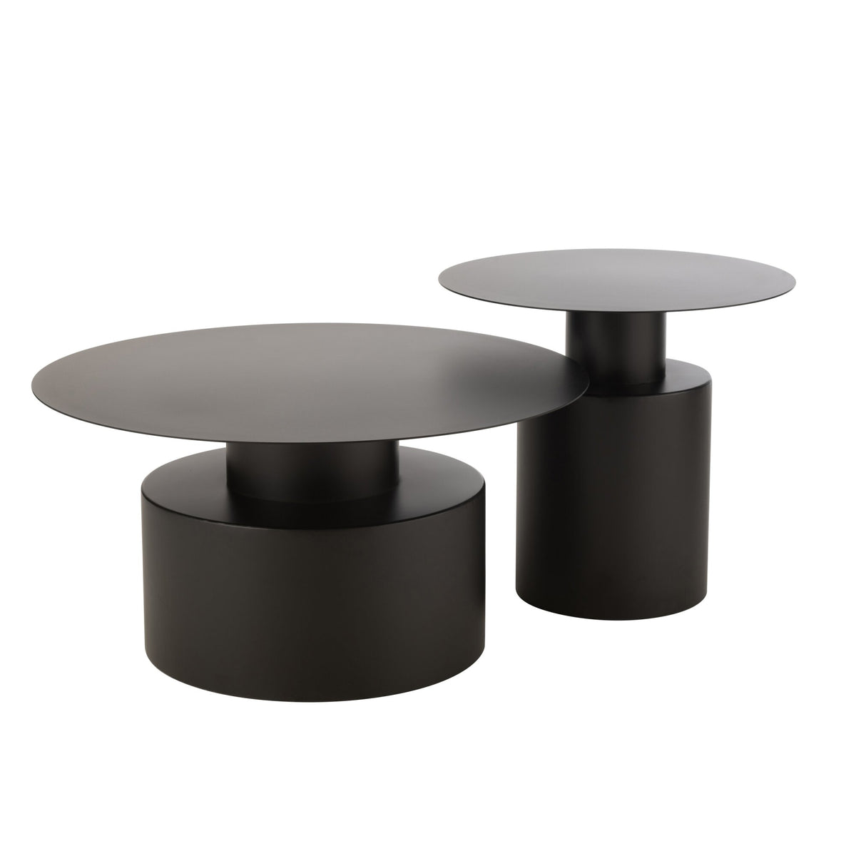 Table basse ronde en métal noir J-Line