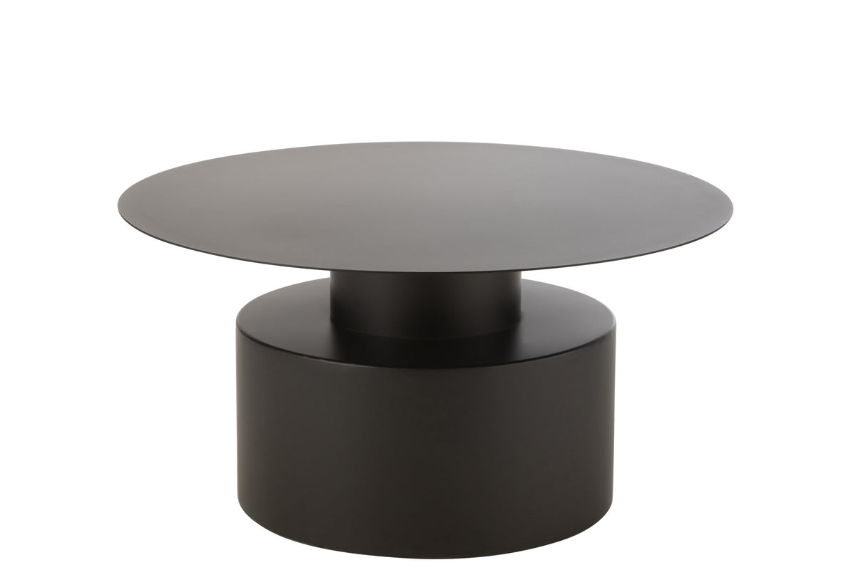 Table basse ronde en métal noir J-Line