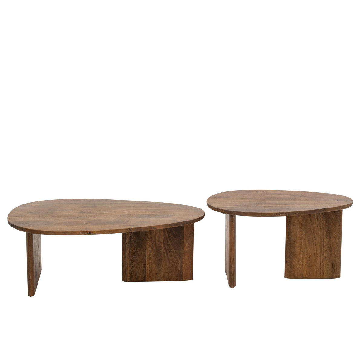 Tables basses en bois de manguier naturel, lot de 2, J-Line