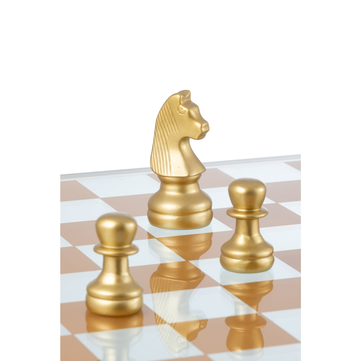 Jeu d’échecs en verre et polyrésine multicolore J-Line