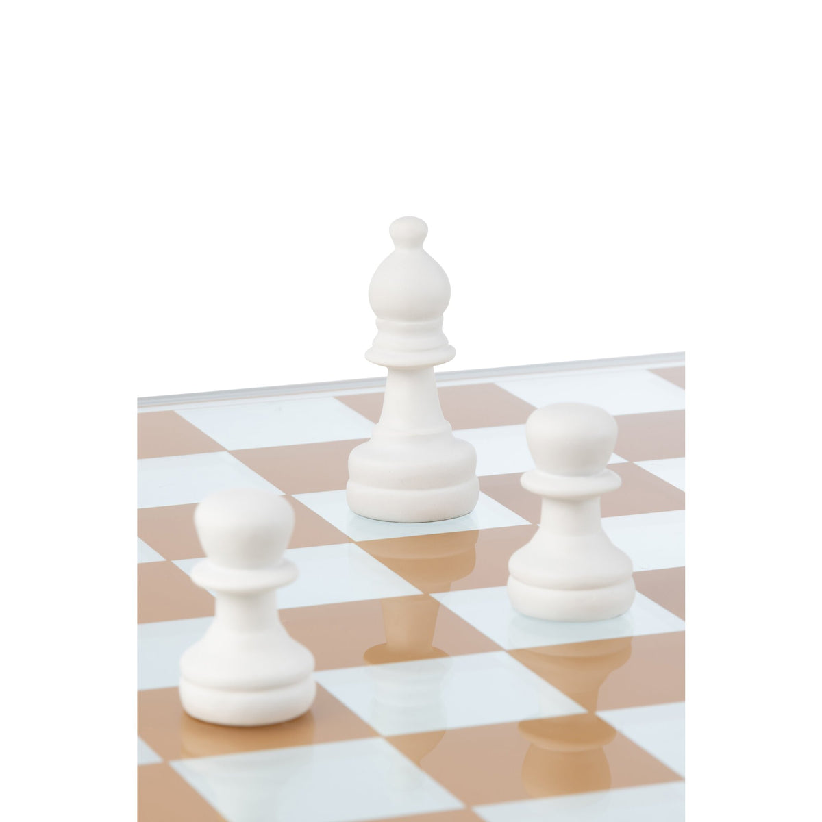 Jeu d’échecs en verre et polyrésine multicolore J-Line