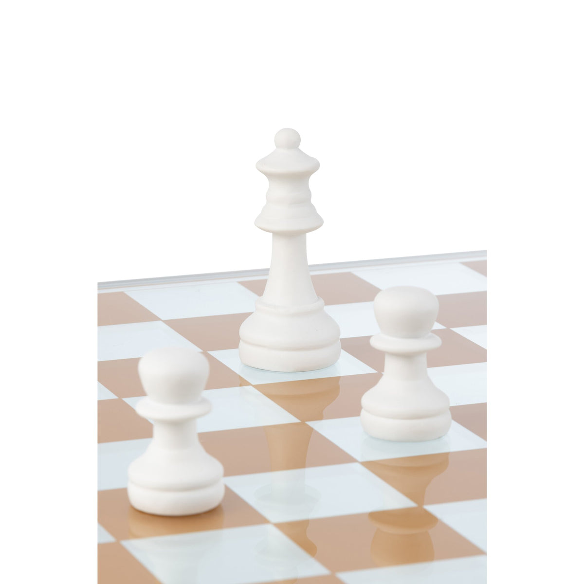 Jeu d’échecs en verre et polyrésine multicolore J-Line