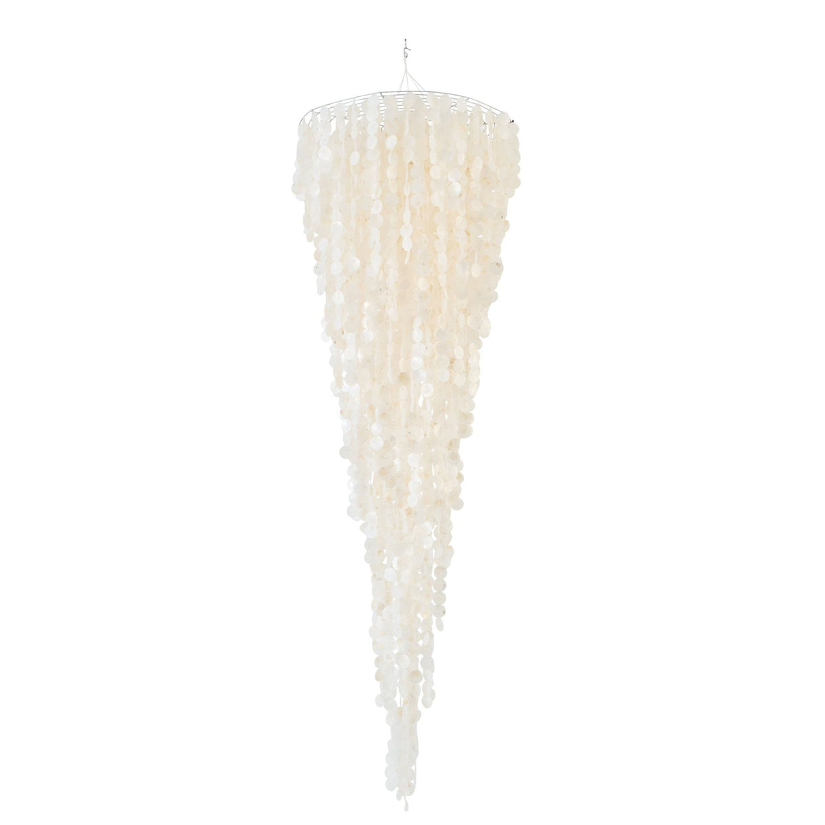 Suspension Coquillage Capiz Blanc Large Ø80cm x H250cm J-Line