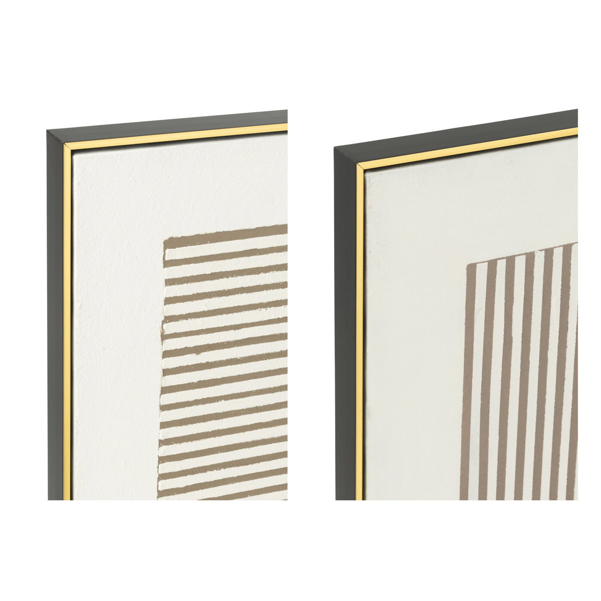 Lot de 2 tableaux Lame Acryl Écru/Taupe J-Line